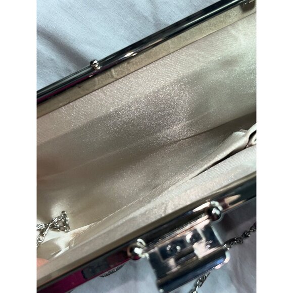Jessica McClintock Evening Bag Clutch Silver Mesh Special Occasion Elegant Women - Picture 10 of 12